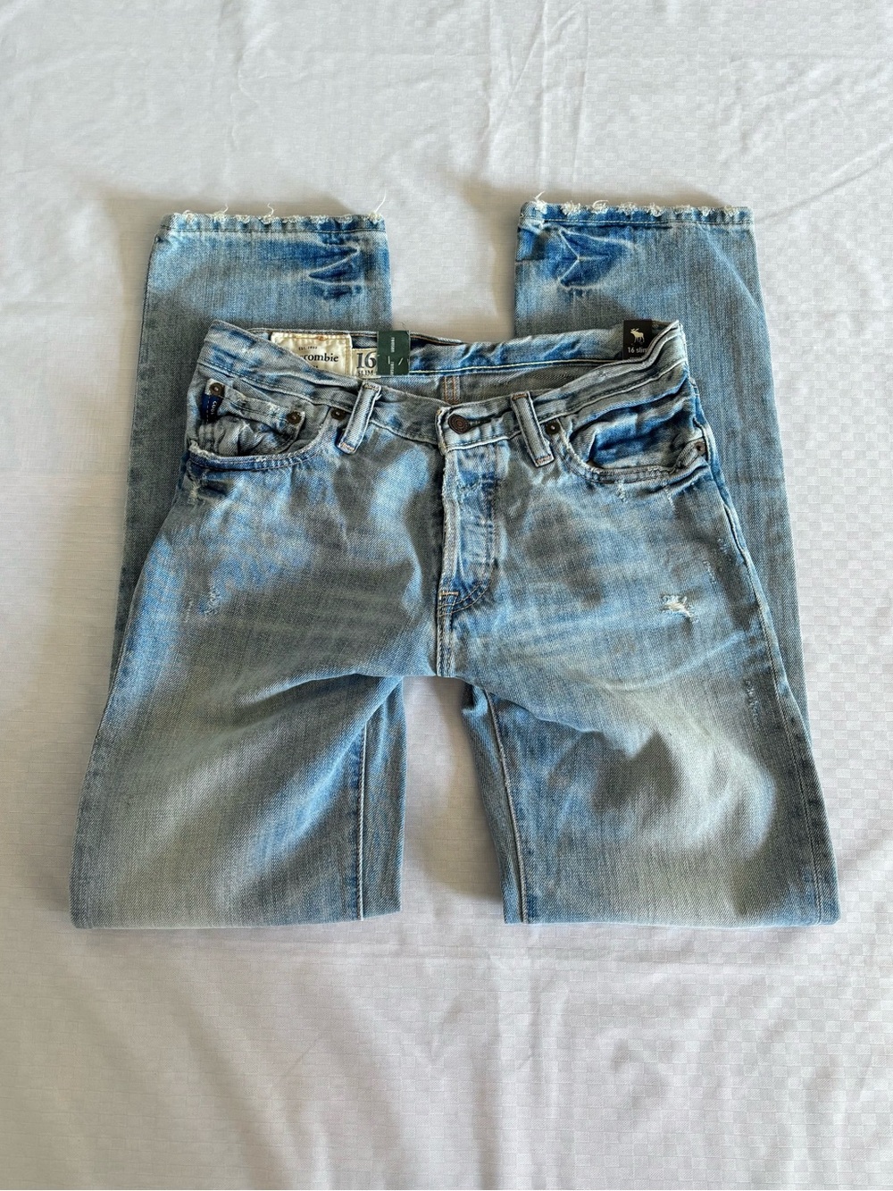 vintage Abercrombie & Fitch low rise remsen slim straight leg light wash jeans